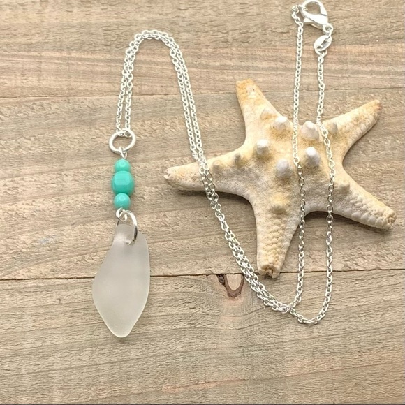 Artisan Jewelry - Genuine Sea Glass /Seaglass Simple Beach Necklace| Beach Wedding Summer Jewelry